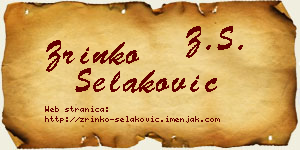 Zrinko Selaković vizit kartica